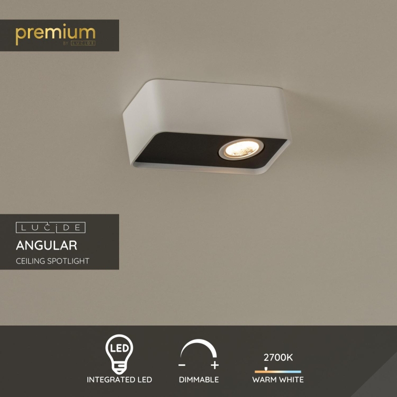 Lucide ANGULAR - Stropné bodové svietidlo - LED Dim. - Biela